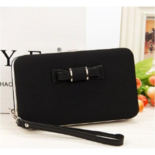Womens Bow Mobile Wallet Casual High Heels Wallet Wallet Card Wallet Mobile Phone Handbag Box Storage Bag Household