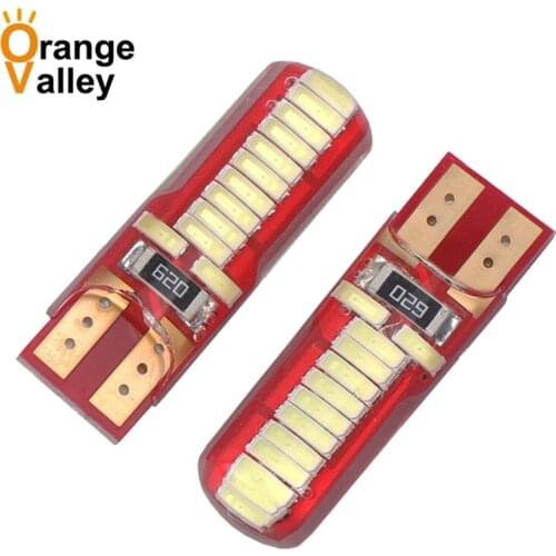 100PCS T10 194 W5W 501 24 SMD LED 4014 Car Silica gel Auto Clearance Lights Reading Light Marker Lamps DC 12V