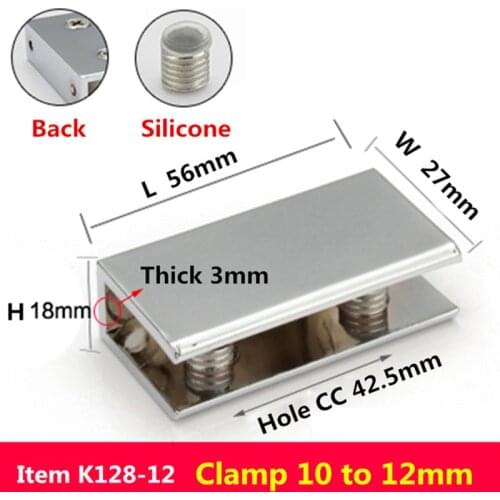2pcs/lot For 10 to 12mm glass board Rectangular shape Glass Clamps chrome finished Zinc Alloy Shelves Support Bracket Clips