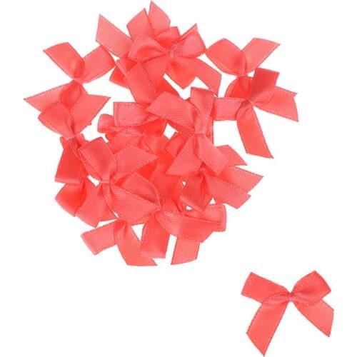 20Pcs Handmade Small Size Polyester Satin Ribbon Bow Flower DIY Craft Decoration