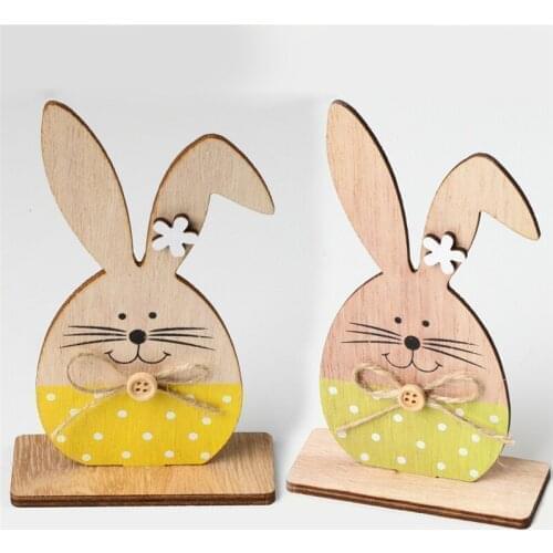200Pcs Wooden Rabbit Ornaments Easter Decoration Tabletop Photography Props Natural Toys Rabbit Ornaments Nordic Style Wholesale