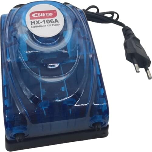220-240V 5W Blue Ultra Silent Aquarium Air Pump Fish Tank Aerator Oxygen Pump Double Outlet Air Pump EU Plug