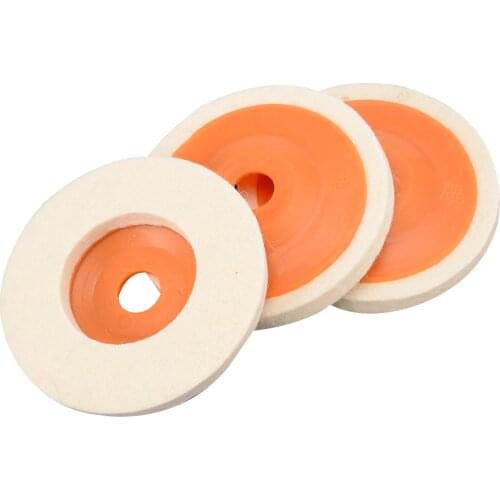 3Pcs 4'' Wool Felt Polishing Buffing Pad Angle Wheel Polishing Disc for Rotary Tool Kit Abrasive Tool