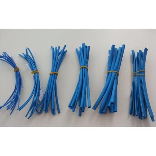 60pcs 6" Wire Wrap Assortment Set Heat Shrinkable Shrink Tube Sleeves Blue