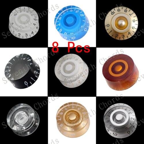 8 Pcs/Lot Acrylic LP Electric Guitar Volume Tone Speed Control Knobs Turn Buttons