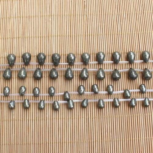 Natural Pyrite Smooth waterdrop Beads 15inch per strand,For DIY Jewelry Making !We provide mixed wholesale for all items