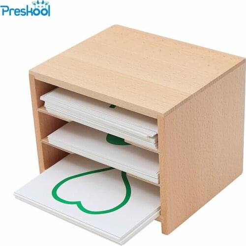 Baby Toy Montessori Leaf Cards with Its Cabinet Early Childhood Preschool Kids Brinquedos Juguetes