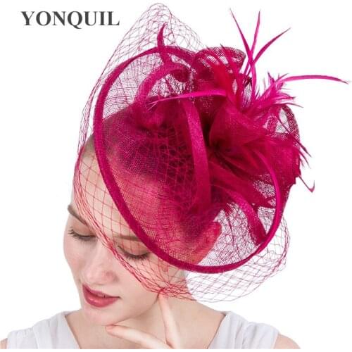 Kentucky Fascinators With Feather Derby Hat Event Occasion Church Hats Formal Women Bridal Wedding Hair Accessories NEW