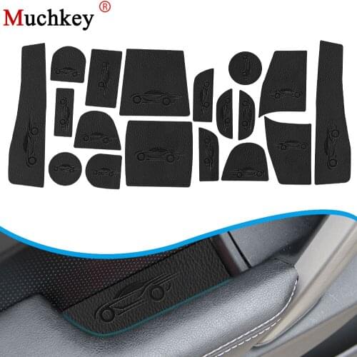 PU Leather Car Anti Slip Mat For SUBARU Forester 2013 To 2016 Non-Slip Covers Interior Door Mats Cup Pad Door Groove Mat 18 pcs