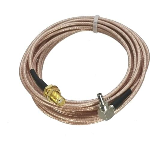 Cable CRC9 male plug right angle to SMA female jack bulkhead RG316 RF pigtail 4inch~10FT