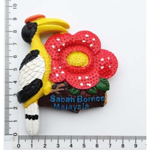 Malaysia Sabah Toucan National Flower Proboscis Monkey Souvenir Magnetic Sticker Fridge Magnet