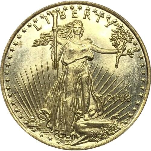 United States 25 Dollar America Eagle Bullion Coin 2008 Brass Metal Commemorative Gold Coin Copy Coin