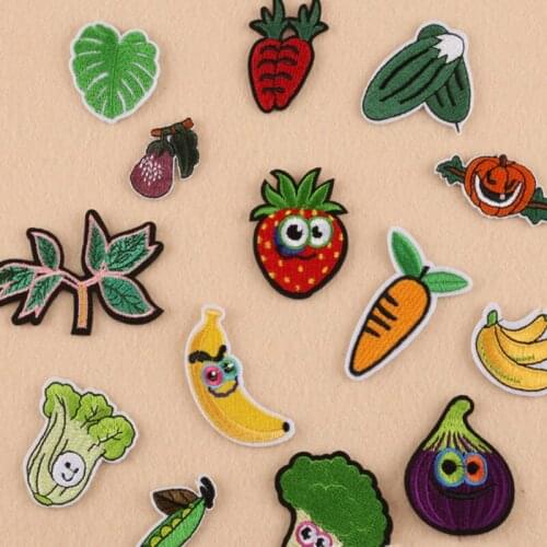 Vegetables Patch Applique Carrots Onions Embroidered Iron On Patches For Clothing Motif Embroidery For DIY Bags
