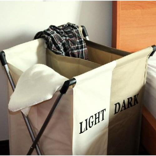 Capacity upgrade !! 2-grid dirty cloth basket with larger capacity