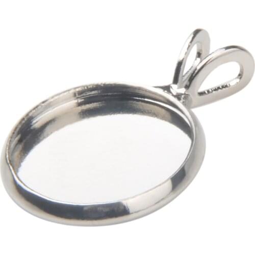 LFPU 12MM Pendant Settings Cabochon Blank Bezel Base Trays Jewelry Findings&Components