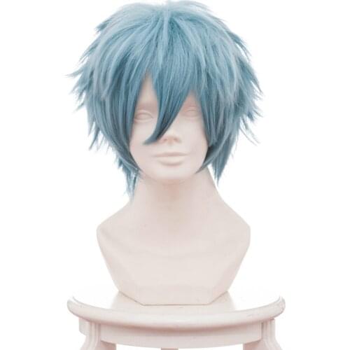 High Quality My Hero Academia Cosplay Shigaraki Tomura Cosplay Wig Boku no Hero Academia Blue Hair 30 cm Halloween Cosplay Wig