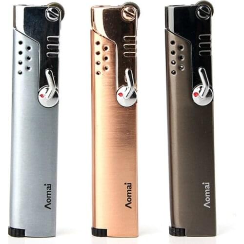 Fire Switch Ultrathin Strip Ma'am Grinding Wheel Straight Lighter