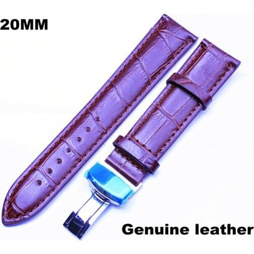 Wholesale 10PCS/lots High quality 20MM genuine leather Watch band watch strap watch belt brown color -130601109