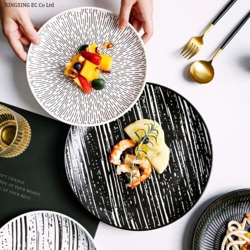 Restaurant European-style Western Plate Restaurant Placing Creative Ceramic Pasta Plate Dish Plate Home Hotel High-end Tableware