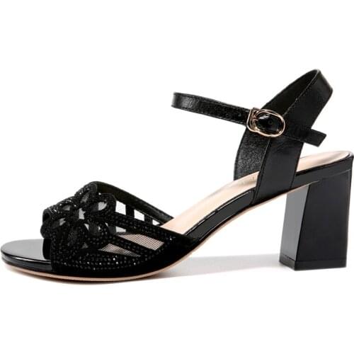 Open-Toed Thick Heel Sandals, Flat Buckle Shoes, WomenS Platform WomenS Shoes