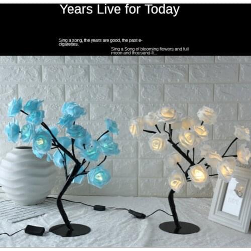 LED table lamp rose flower tree USB night light home decoration LED table lamp party christmas wedding bedroom decoration
