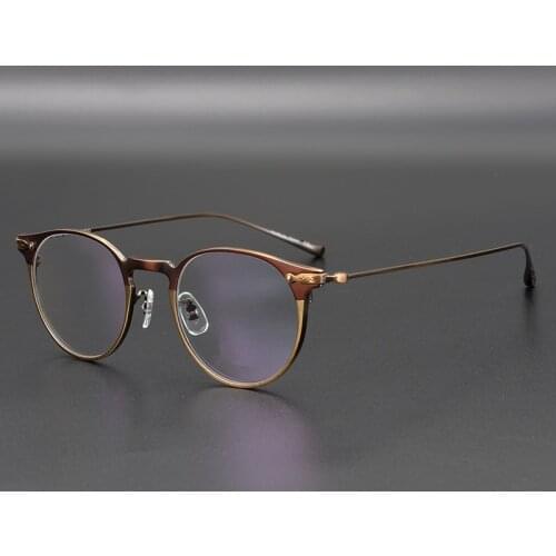 Titanium Glasses Frame Men Oculos Retro Round Frame Myopia Prescription Glasses Frames for Men Eye Glasses Frames for Men