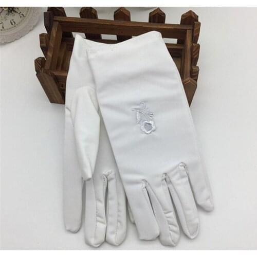 Womens Sunscreen Gloves Fashion Female Short Embroidered Sunscreen Skin Care Spring And Autumn Elastic Thin Gloves