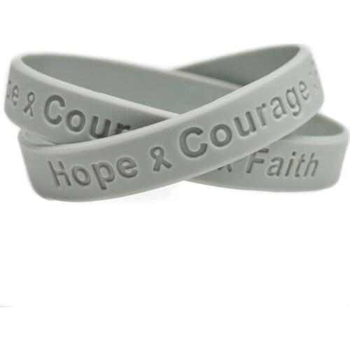 1PC Hope Courage and Faith Cancer Awareness Silicone Wristband Debossed Logo