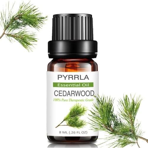 Pyrrla 10ml Cedar Pure Essential Oils For Aromatherapy Diffuser Relieve Stress Calmness Massage Fragrance Aroma Essential Oil