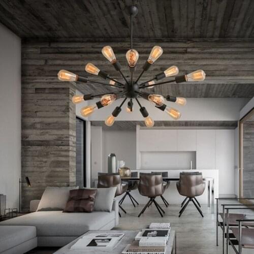 18 Heads Industrial Lighting Pendant Lights Iron Retro Lamparas LED Pending Lighting Fixture Cafe Bar Restaurant Luminaires