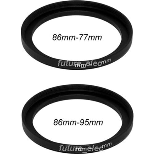 2Pcs Hot 86mm to 77mm-95mm 86-77-95 mm Metal Step-Up Step Up Ring Camera Lenses Filter Filters Stepping Adapter Lens Hood Holder