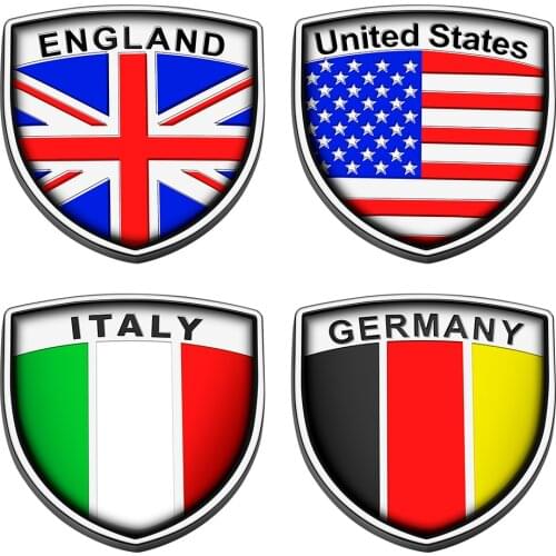 2pcs/lot National Flag Logo Emblem Label Windows Sticker Auto Tuning Accessories Car Rear Trunk Sticker Wing Side Fender Sticker