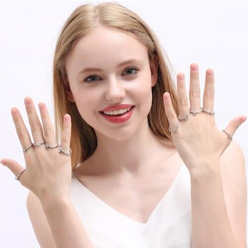 26pcs/lot contracted style letters ring 26 English letters A-Z lovers name present art design stainless steel combination ring