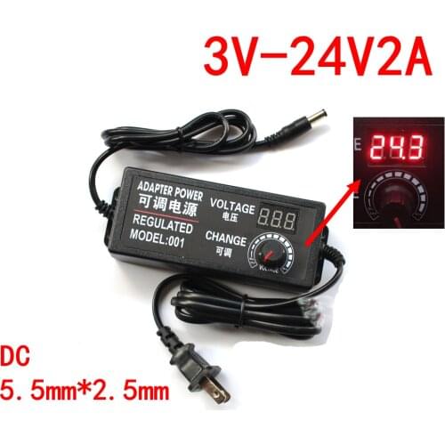 3-24V 2A New Adjustable power adapter For Voltage regulation with display power supply
