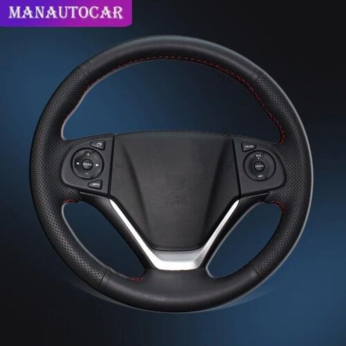 Auto Braid On The Steering Wheel Cover for Honda CRV CR-V 2012-2015 Car Braiding Wheel Covers Interior Accessories Goods