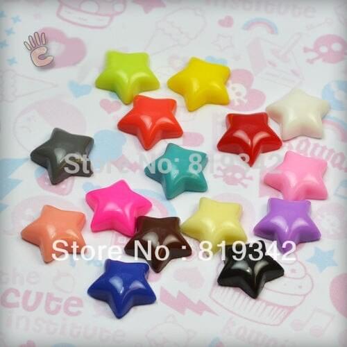 Free Shipping Mix Coor Style Cute Star Resin Beads Flatback Cabochon Scrapbook Fit DIY Phone Decoration 100pcs/lot