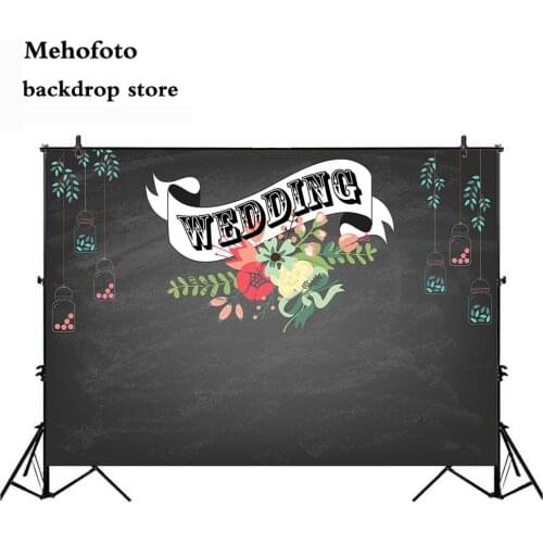 Mehofoto Blackboard Photography Backdrops Wedding Flower Photo Background Booth Studio Married Backdrop Vinyl Cloth Seamless 884