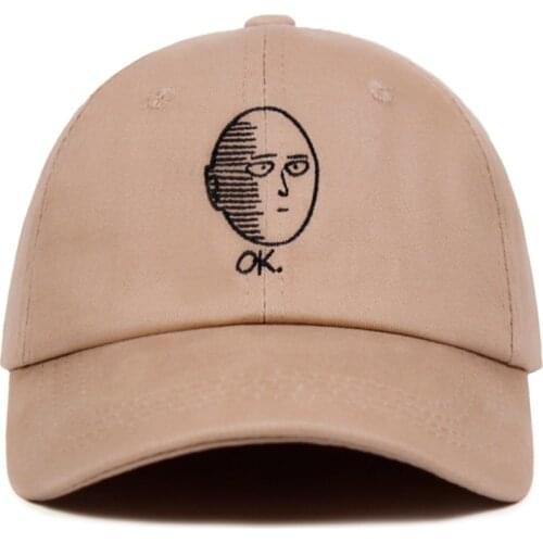 ONE PUNCH-MAN Dad Hat 100% Cotton Saitama baseball cap Anime fan embroidery funny Hats for Women Men ok Man One Punch Man