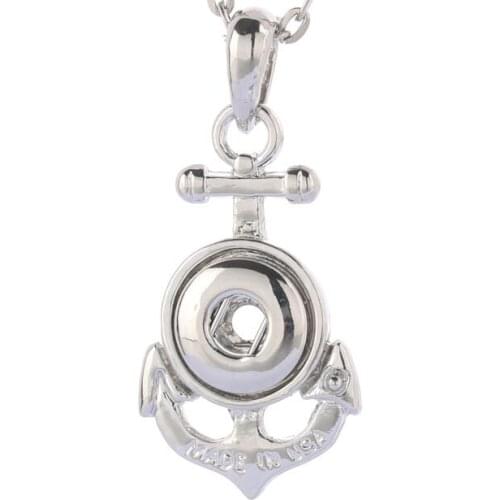 Boom Life New Snap Jewelry Fashion Buttons Necklaces Link Chain 60CM With Crystal Pendant Fit 12MM Snap Buttons Jewelry