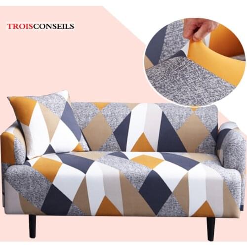Stretch Slipcover Deep Sofa Printed Elastic Sofa Cover Couch Cover L Shape Armchair Cover 1/2/3 Seater Universal Furniture Cover