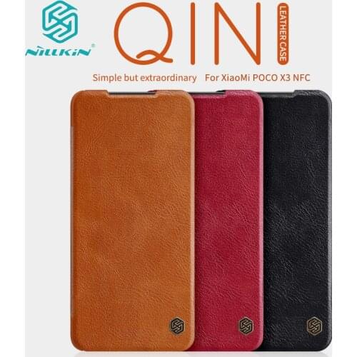 For Xiaomi Poco X3 NFC Case Nillkin Qin Luxury Leather Book Wallet Protective Case for Xiaomi Poco X3 NFC Good Quality Leather