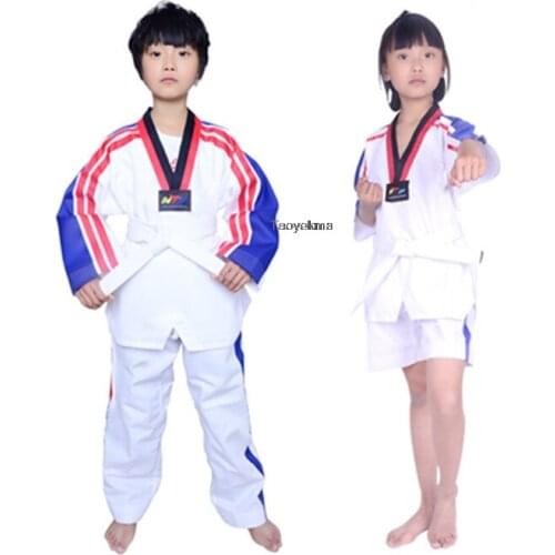 Adults and Child Karate uniform Taekwondo Karate Training Clothes Male Female Long and Short Sleeve Taekwondo suits T157