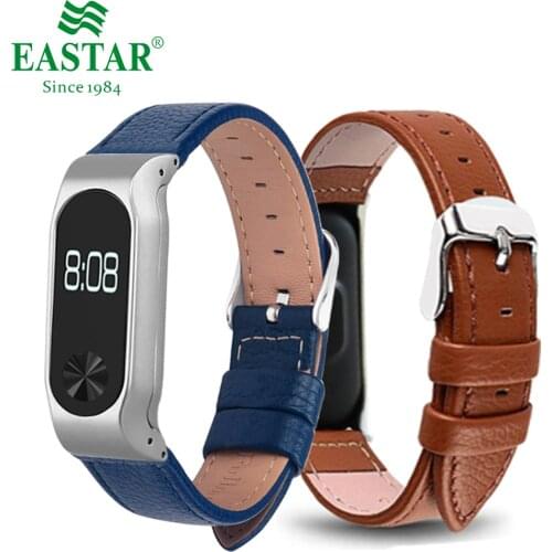 Eastar Colorful Leather Smart Watch Band For XiaoMI Band 2 Stainless Bracelet Replace Wristbands Leather Strap For Mi Band 2