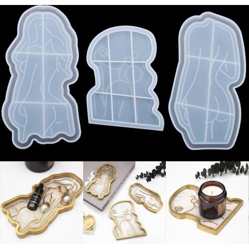 Lady Model Body Silicone Mold Tray Sexy Girl Dish Plate Crystal Epoxy Resin Mould for DIY Resin Plate Jewelry Accessories Tools