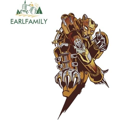 EARLFAMILY 13cm x 7.2cm Decal For Steampunk Tiger Decal Creative Car Sticker Waterproof Sunscreen Refrigerator Car Assessoires