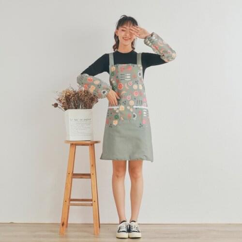 Apron custom logo printing fruit supermarket shoulder strap waist custom-made restaurant stain resistant work clothes skirt