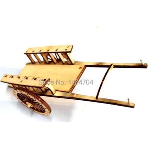 Chinese Ancient horse-drawn carts wooden model DIY gharry assembling kit