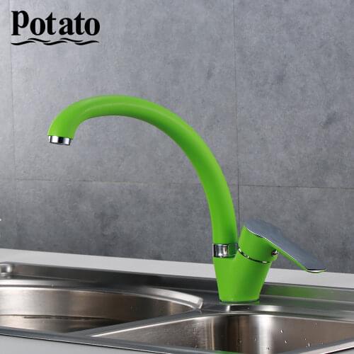 Potato Kitchen Sink Faucet Colorful Spray Painting Single Hole Modern One Handle Cold And Hot Water Tap For Kitchen p59237