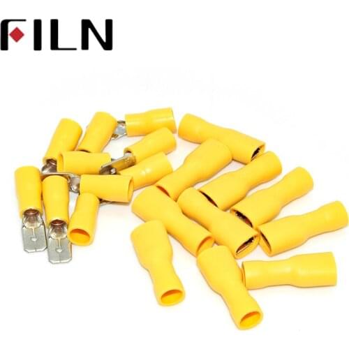 MDD5.5-250 Male Insulated Electrical Crimp Terminal for 4-6mm2 wire Connectors Cable Wire Connector Terminal AWG 12- 10