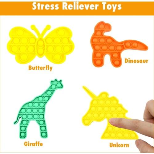 Cute Silicone Push Popping item Bubble Sensory Toy AntiStress Anxiety Relief Toy for Kids Adults Birthday Xmas Gift